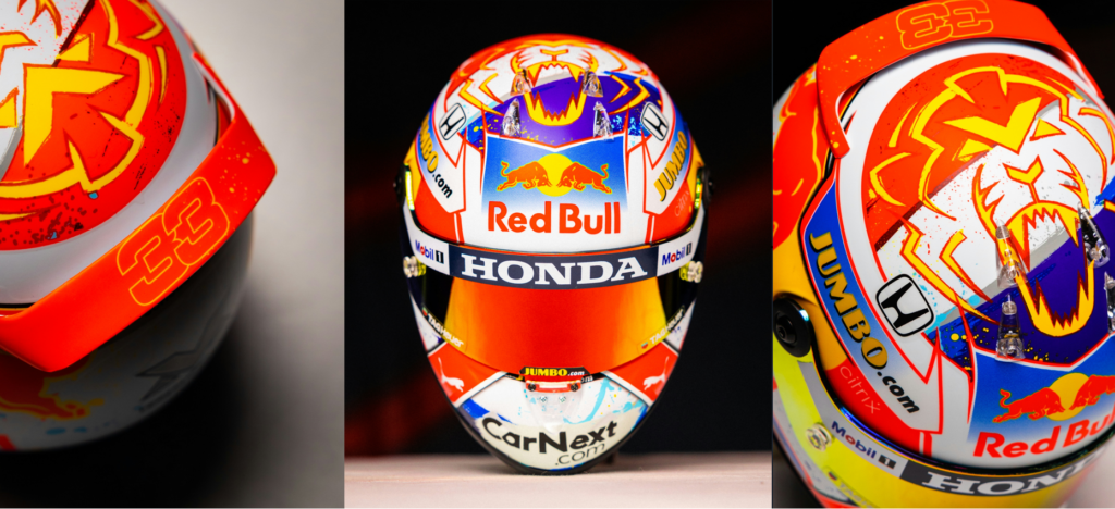 Max Verstappen modern F1 racing helmet